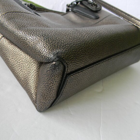 Coach 33619 Mini Borough Chain Bag Metallic Bronze Gunmetal Turnlock CROSSBODY - Picture 8 of 12